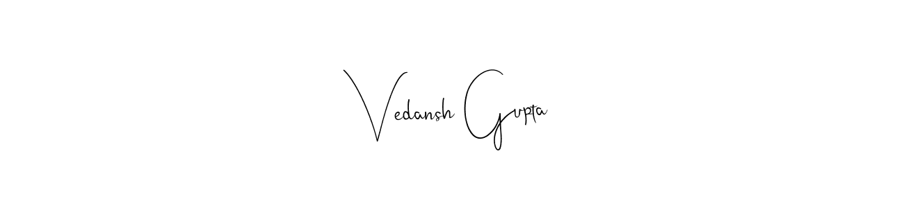 Also we have Vedansh Gupta name is the best signature style. Create professional handwritten signature collection using Andilay-7BmLP autograph style. Vedansh Gupta signature style 4 images and pictures png