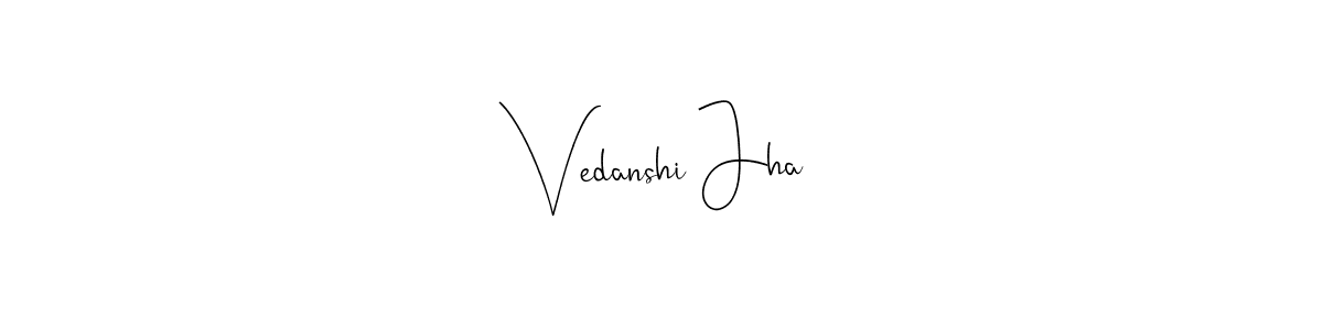 This is the best signature style for the Vedanshi Jha name. Also you like these signature font (Andilay-7BmLP). Mix name signature. Vedanshi Jha signature style 4 images and pictures png