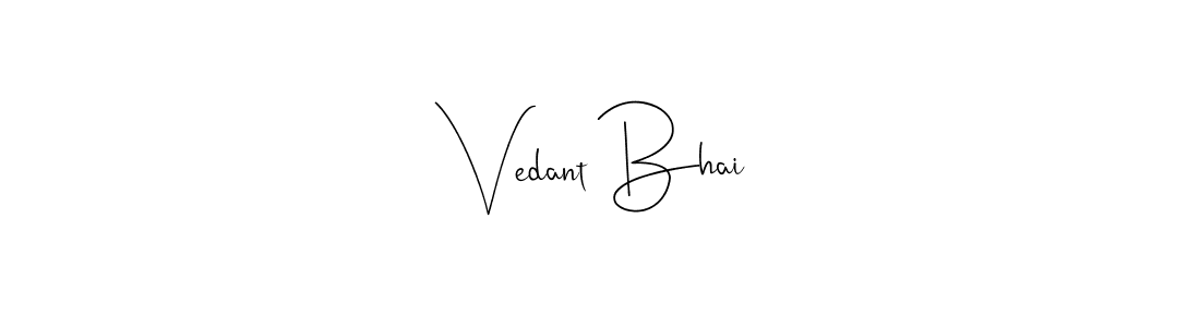 The best way (Andilay-7BmLP) to make a short signature is to pick only two or three words in your name. The name Vedant Bhai include a total of six letters. For converting this name. Vedant Bhai signature style 4 images and pictures png