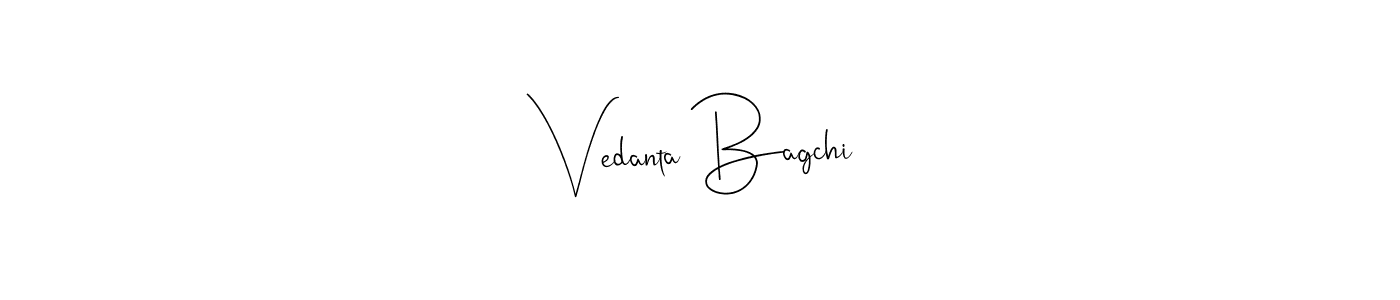 Use a signature maker to create a handwritten signature online. With this signature software, you can design (Andilay-7BmLP) your own signature for name Vedanta Bagchi. Vedanta Bagchi signature style 4 images and pictures png