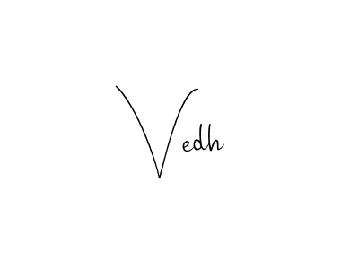 Use a signature maker to create a handwritten signature online. With this signature software, you can design (Andilay-7BmLP) your own signature for name Vedh. Vedh signature style 4 images and pictures png