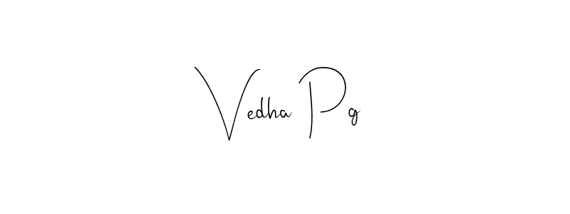 Make a beautiful signature design for name Vedha Pg. With this signature (Andilay-7BmLP) style, you can create a handwritten signature for free. Vedha Pg signature style 4 images and pictures png