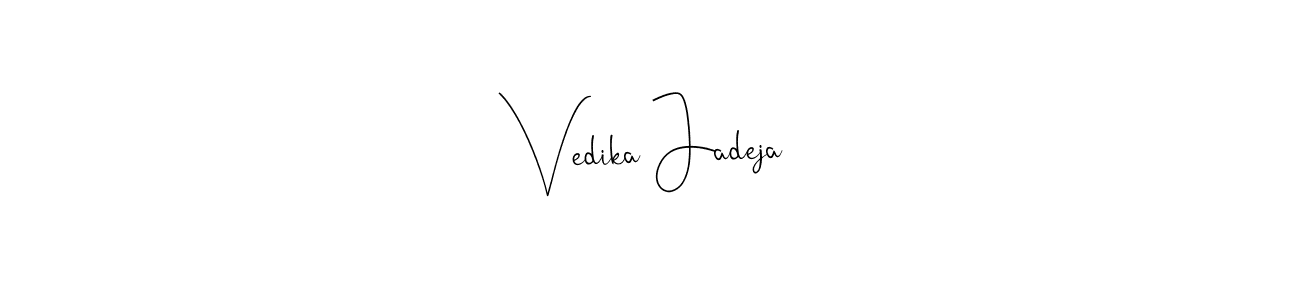 How to make Vedika Jadeja signature? Andilay-7BmLP is a professional autograph style. Create handwritten signature for Vedika Jadeja name. Vedika Jadeja signature style 4 images and pictures png