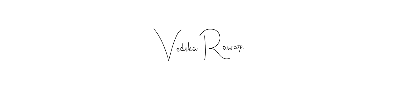 The best way (Andilay-7BmLP) to make a short signature is to pick only two or three words in your name. The name Vedika Rawate include a total of six letters. For converting this name. Vedika Rawate signature style 4 images and pictures png