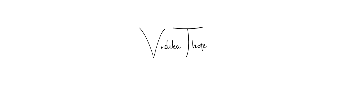 Also You can easily find your signature by using the search form. We will create Vedika Thote name handwritten signature images for you free of cost using Andilay-7BmLP sign style. Vedika Thote signature style 4 images and pictures png