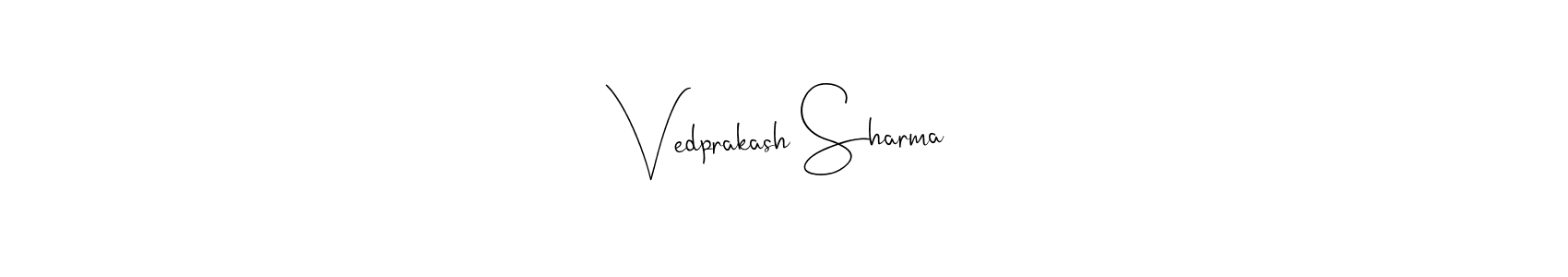 Also we have Vedprakash Sharma name is the best signature style. Create professional handwritten signature collection using Andilay-7BmLP autograph style. Vedprakash Sharma signature style 4 images and pictures png