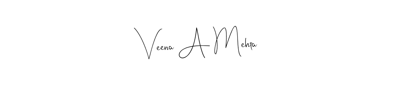 You can use this online signature creator to create a handwritten signature for the name Veena A Mehta. This is the best online autograph maker. Veena A Mehta signature style 4 images and pictures png