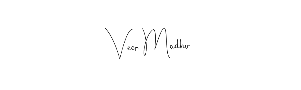 Design your own signature with our free online signature maker. With this signature software, you can create a handwritten (Andilay-7BmLP) signature for name Veer Madhu. Veer Madhu signature style 4 images and pictures png