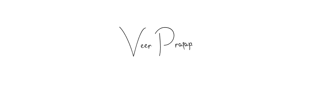 How to make Veer Pratap name signature. Use Andilay-7BmLP style for creating short signs online. This is the latest handwritten sign. Veer Pratap signature style 4 images and pictures png