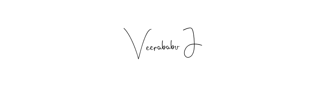 How to make Veerababu J name signature. Use Andilay-7BmLP style for creating short signs online. This is the latest handwritten sign. Veerababu J signature style 4 images and pictures png