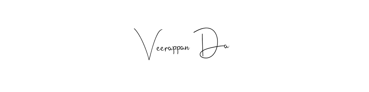 The best way (Andilay-7BmLP) to make a short signature is to pick only two or three words in your name. The name Veerappan Da include a total of six letters. For converting this name. Veerappan Da signature style 4 images and pictures png