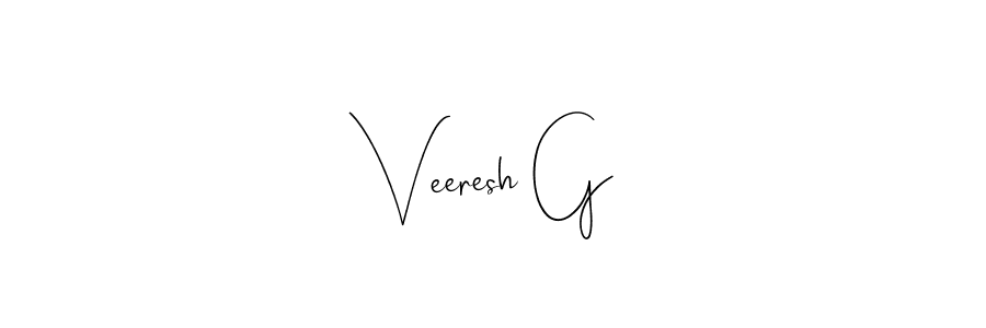 Use a signature maker to create a handwritten signature online. With this signature software, you can design (Andilay-7BmLP) your own signature for name Veeresh G. Veeresh G signature style 4 images and pictures png