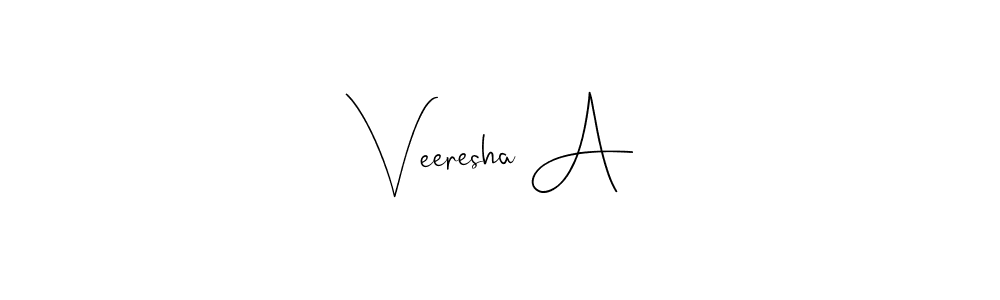 How to make Veeresha A name signature. Use Andilay-7BmLP style for creating short signs online. This is the latest handwritten sign. Veeresha A signature style 4 images and pictures png