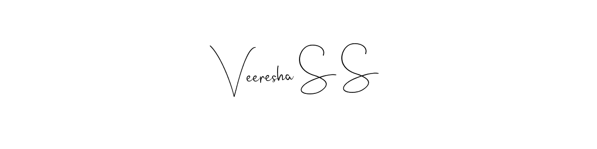 The best way (Andilay-7BmLP) to make a short signature is to pick only two or three words in your name. The name Veeresha S S include a total of six letters. For converting this name. Veeresha S S signature style 4 images and pictures png