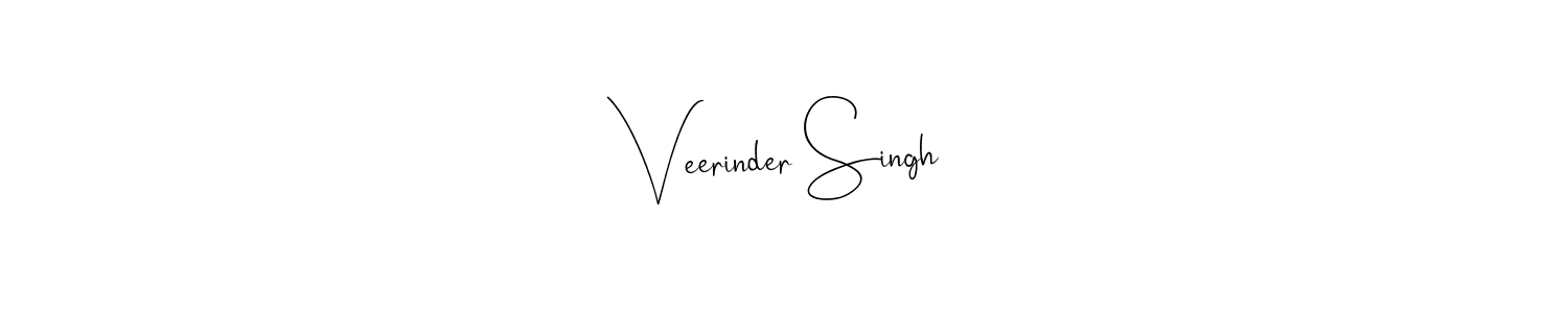 How to make Veerinder Singh name signature. Use Andilay-7BmLP style for creating short signs online. This is the latest handwritten sign. Veerinder Singh signature style 4 images and pictures png