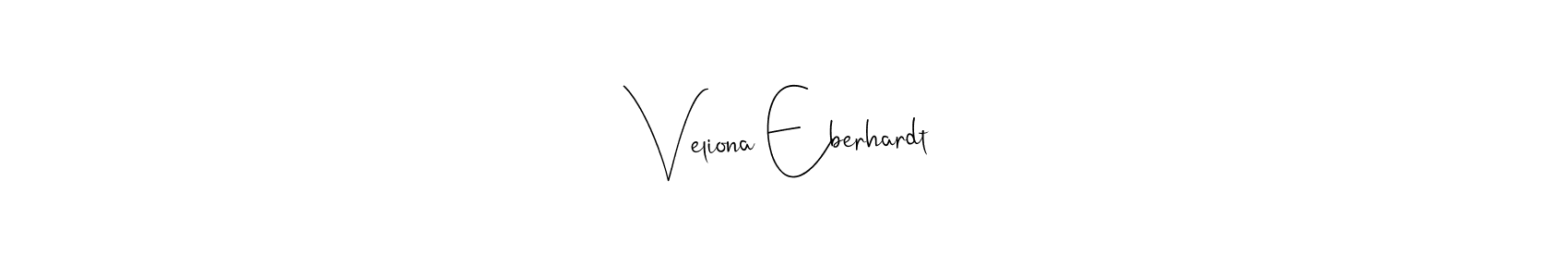 The best way (Andilay-7BmLP) to make a short signature is to pick only two or three words in your name. The name Veliona Eberhardt include a total of six letters. For converting this name. Veliona Eberhardt signature style 4 images and pictures png