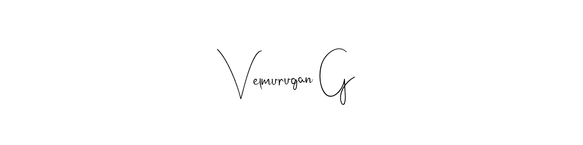 Create a beautiful signature design for name Velmurugan G. With this signature (Andilay-7BmLP) fonts, you can make a handwritten signature for free. Velmurugan G signature style 4 images and pictures png