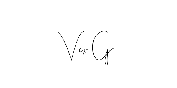 Design your own signature with our free online signature maker. With this signature software, you can create a handwritten (Andilay-7BmLP) signature for name Velu G. Velu G signature style 4 images and pictures png