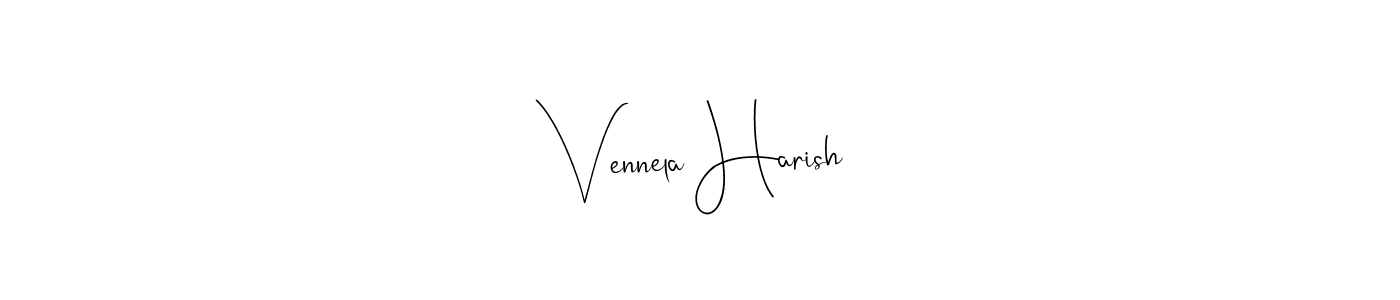 Create a beautiful signature design for name Vennela Harish. With this signature (Andilay-7BmLP) fonts, you can make a handwritten signature for free. Vennela Harish signature style 4 images and pictures png