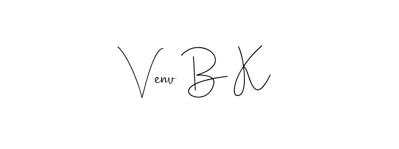 Use a signature maker to create a handwritten signature online. With this signature software, you can design (Andilay-7BmLP) your own signature for name Venu B K. Venu B K signature style 4 images and pictures png