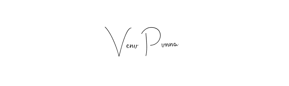 if you are searching for the best signature style for your name Venu Punna. so please give up your signature search. here we have designed multiple signature styles  using Andilay-7BmLP. Venu Punna signature style 4 images and pictures png