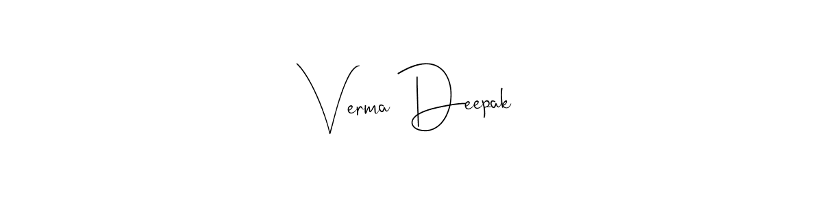 How to make Verma Deepak name signature. Use Andilay-7BmLP style for creating short signs online. This is the latest handwritten sign. Verma Deepak signature style 4 images and pictures png