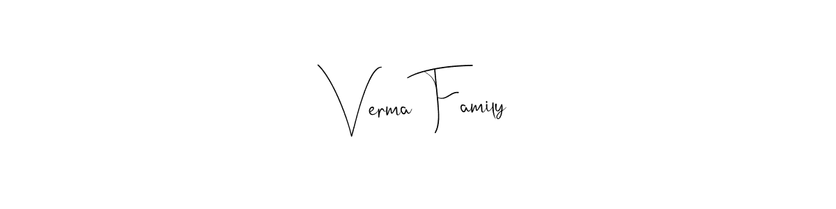 if you are searching for the best signature style for your name Verma Family. so please give up your signature search. here we have designed multiple signature styles  using Andilay-7BmLP. Verma Family signature style 4 images and pictures png