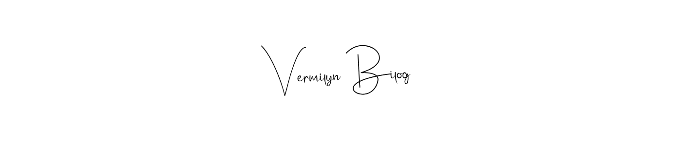 if you are searching for the best signature style for your name Vermilyn Bilog. so please give up your signature search. here we have designed multiple signature styles  using Andilay-7BmLP. Vermilyn Bilog signature style 4 images and pictures png