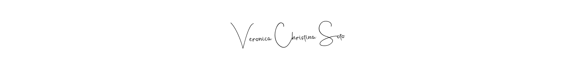 Andilay-7BmLP is a professional signature style that is perfect for those who want to add a touch of class to their signature. It is also a great choice for those who want to make their signature more unique. Get Veronica Christina Soto name to fancy signature for free. Veronica Christina Soto signature style 4 images and pictures png