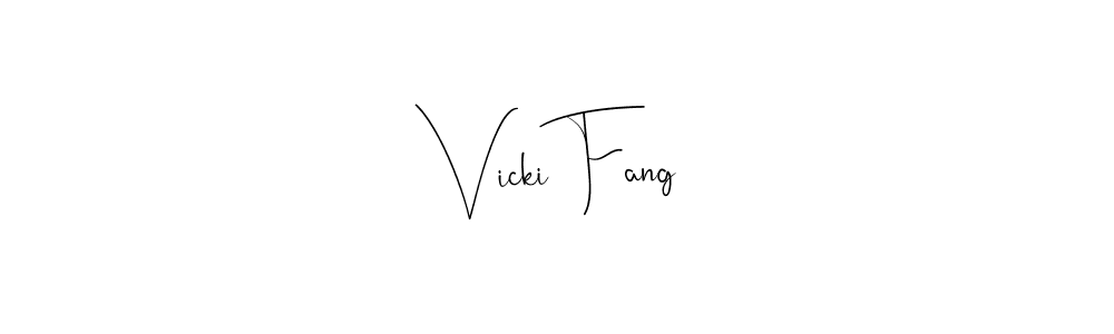 You should practise on your own different ways (Andilay-7BmLP) to write your name (Vicki Fang) in signature. don't let someone else do it for you. Vicki Fang signature style 4 images and pictures png