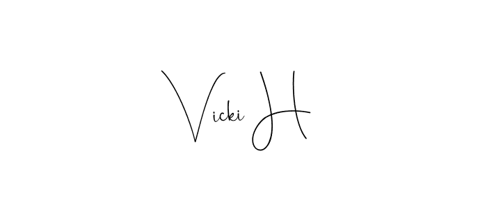 Use a signature maker to create a handwritten signature online. With this signature software, you can design (Andilay-7BmLP) your own signature for name Vicki H. Vicki H signature style 4 images and pictures png