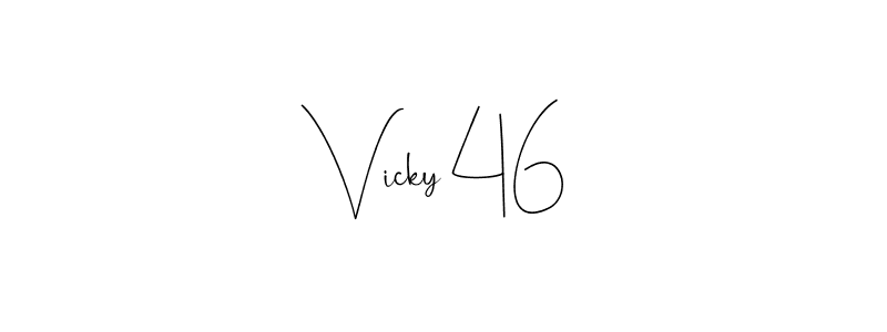 The best way (Andilay-7BmLP) to make a short signature is to pick only two or three words in your name. The name Vicky 46 include a total of six letters. For converting this name. Vicky 46 signature style 4 images and pictures png