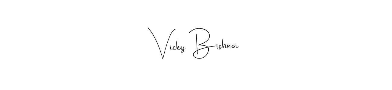 Make a beautiful signature design for name Vicky Bishnoi. With this signature (Andilay-7BmLP) style, you can create a handwritten signature for free. Vicky Bishnoi signature style 4 images and pictures png