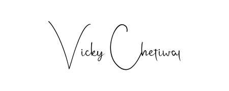 Get inspired by this graceful Andilay-7BmLP signature style for name Vicky Chetiwal. Smooth loops and balanced proportions for everyday use. Vicky Chetiwal signature style 4 images and pictures png