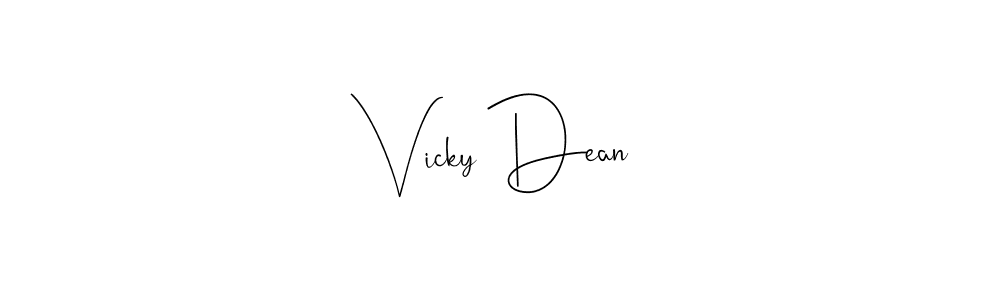 if you are searching for the best signature style for your name Vicky Dean. so please give up your signature search. here we have designed multiple signature styles  using Andilay-7BmLP. Vicky Dean signature style 4 images and pictures png
