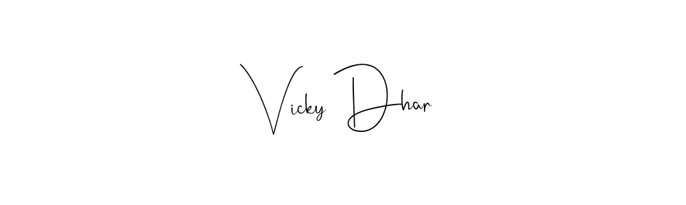 You should practise on your own different ways (Andilay-7BmLP) to write your name (Vicky Dhar) in signature. don't let someone else do it for you. Vicky Dhar signature style 4 images and pictures png