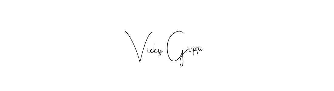 Also You can easily find your signature by using the search form. We will create Vicky Gupta name handwritten signature images for you free of cost using Andilay-7BmLP sign style. Vicky Gupta signature style 4 images and pictures png