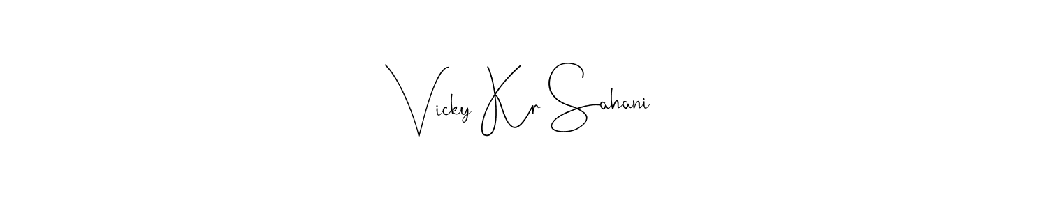 The best way (Andilay-7BmLP) to make a short signature is to pick only two or three words in your name. The name Vicky Kr Sahani include a total of six letters. For converting this name. Vicky Kr Sahani signature style 4 images and pictures png