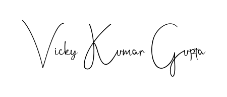 Transform the name Vicky Kumar Gupta into a signature masterpiece using Andilay-7BmLP font. Ideal for photographers, artists, and creators looking for watermarks. Vicky Kumar Gupta signature style 4 images and pictures png