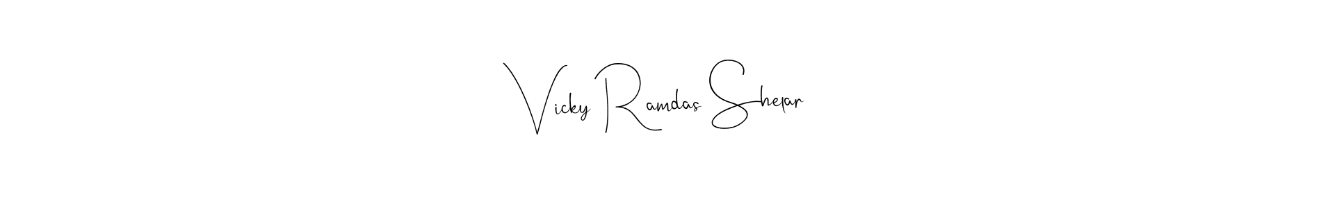 Similarly Andilay-7BmLP is the best handwritten signature design. Signature creator online .You can use it as an online autograph creator for name Vicky Ramdas Shelar. Vicky Ramdas Shelar signature style 4 images and pictures png