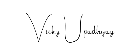 Practice writing Vicky Upadhyay with the flow of Andilay-7BmLP lettering. A fantastic source of inspiration for developing your personal signature style. Vicky Upadhyay signature style 4 images and pictures png