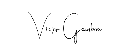 The Andilay-7BmLP typeface gives name Victor Gamboa a refined look. Suitable for certificates, diplomas, and official verification. Victor Gamboa signature style 4 images and pictures png