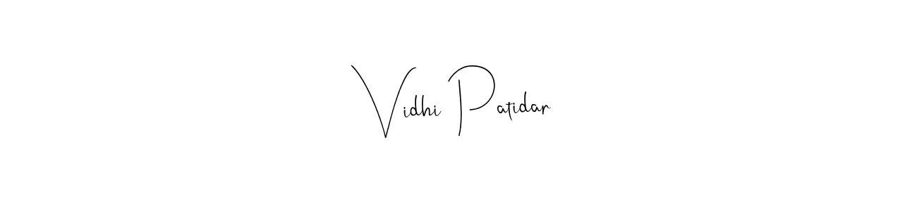 if you are searching for the best signature style for your name Vidhi Patidar. so please give up your signature search. here we have designed multiple signature styles  using Andilay-7BmLP. Vidhi Patidar signature style 4 images and pictures png