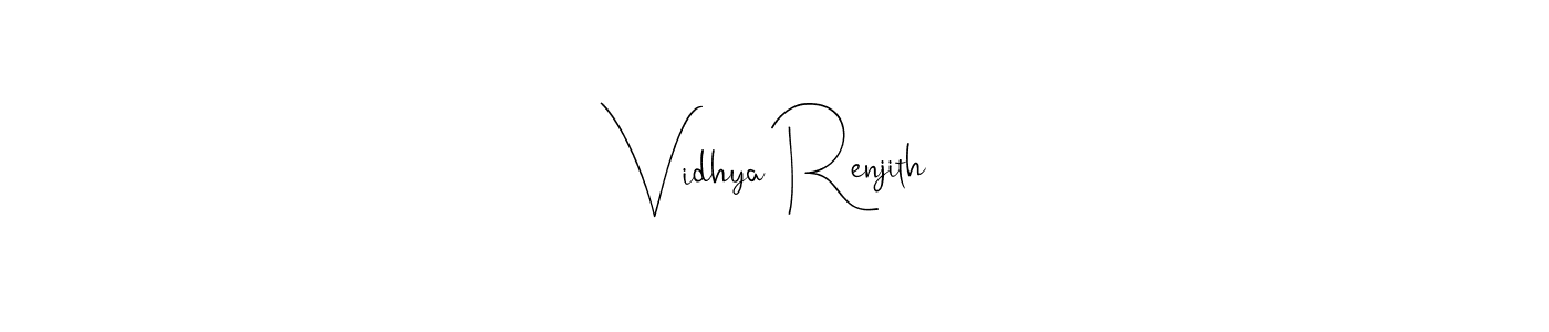 The best way (Andilay-7BmLP) to make a short signature is to pick only two or three words in your name. The name Vidhya Renjith include a total of six letters. For converting this name. Vidhya Renjith signature style 4 images and pictures png