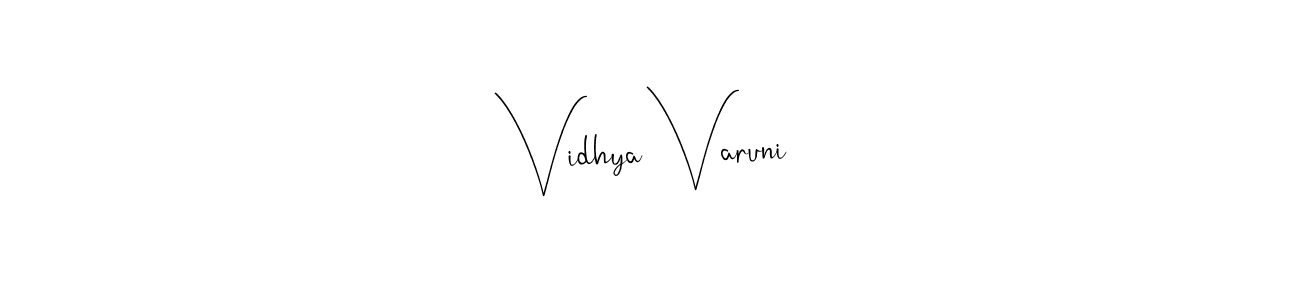Vidhya Varuni stylish signature style. Best Handwritten Sign (Andilay-7BmLP) for my name. Handwritten Signature Collection Ideas for my name Vidhya Varuni. Vidhya Varuni signature style 4 images and pictures png