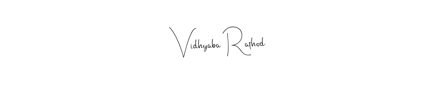 Also we have Vidhyaba Rathod name is the best signature style. Create professional handwritten signature collection using Andilay-7BmLP autograph style. Vidhyaba Rathod signature style 4 images and pictures png