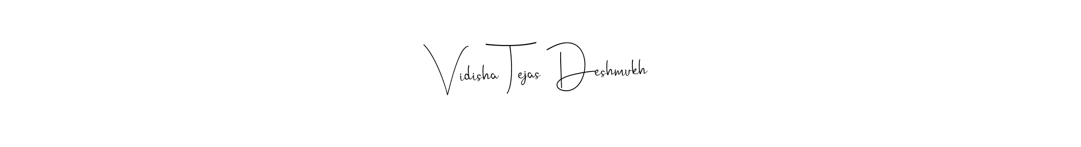 This is the best signature style for the Vidisha Tejas Deshmukh name. Also you like these signature font (Andilay-7BmLP). Mix name signature. Vidisha Tejas Deshmukh signature style 4 images and pictures png