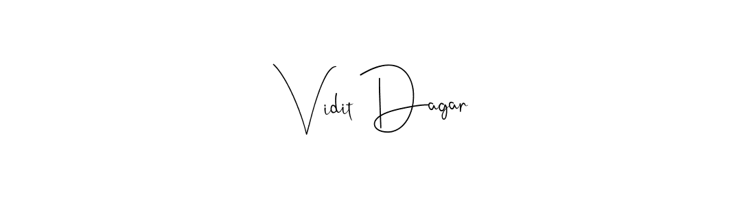 How to make Vidit Dagar name signature. Use Andilay-7BmLP style for creating short signs online. This is the latest handwritten sign. Vidit Dagar signature style 4 images and pictures png