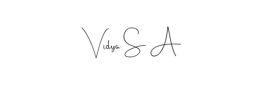 Make a short Vidya S A signature style. Manage your documents anywhere anytime using Andilay-7BmLP. Create and add eSignatures, submit forms, share and send files easily. Vidya S A signature style 4 images and pictures png