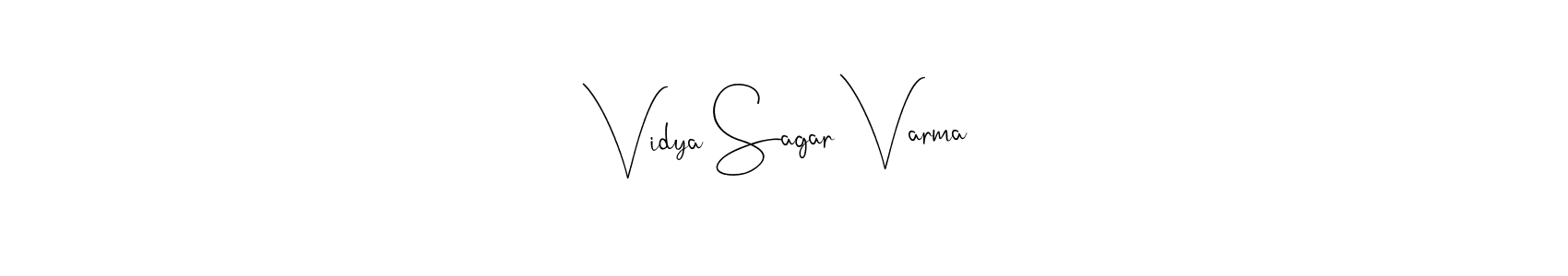 if you are searching for the best signature style for your name Vidya Sagar Varma. so please give up your signature search. here we have designed multiple signature styles  using Andilay-7BmLP. Vidya Sagar Varma signature style 4 images and pictures png